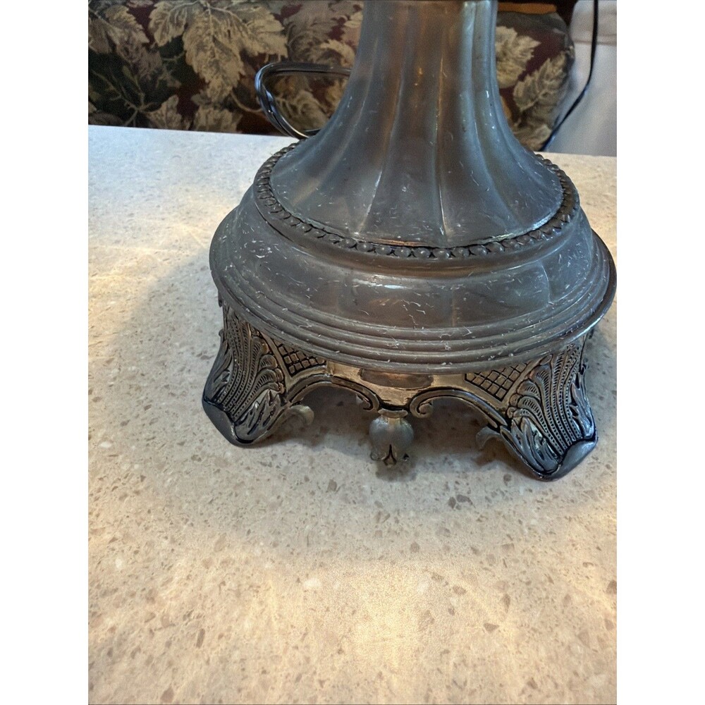 Vintage Godinger Lamp W/ Shannon Irish Crystal Cut Glass Globe & Silver Base.EUC - Picture 5 of 15
